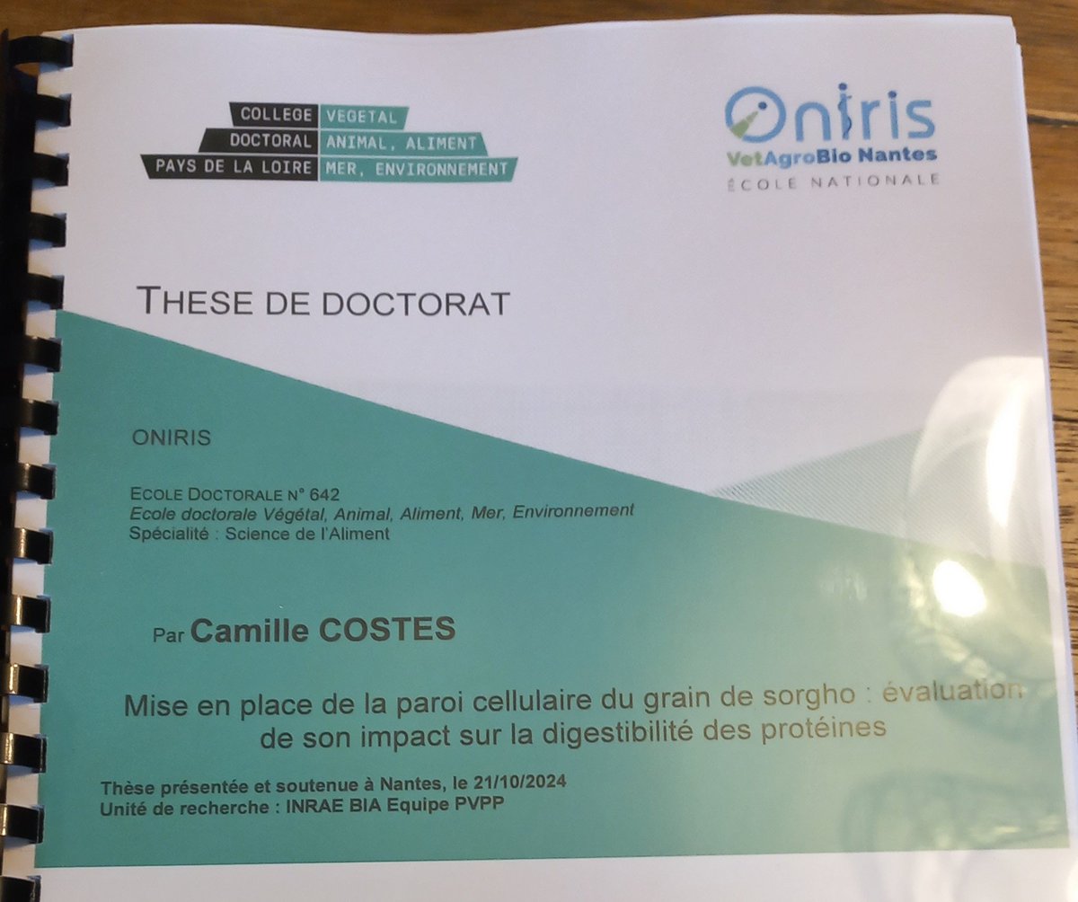 De la lecture pour ce week-end !

J'admets que je suis très fier que l'on m'est demandé d'être examinateur du jury de la thèse sur le  #Sorgho de Camille 🙂

Ces dernières années, il y a de plus en plus de travaux de Recherche Publique sur le Sorgho, c'était vraiment nécessaire!