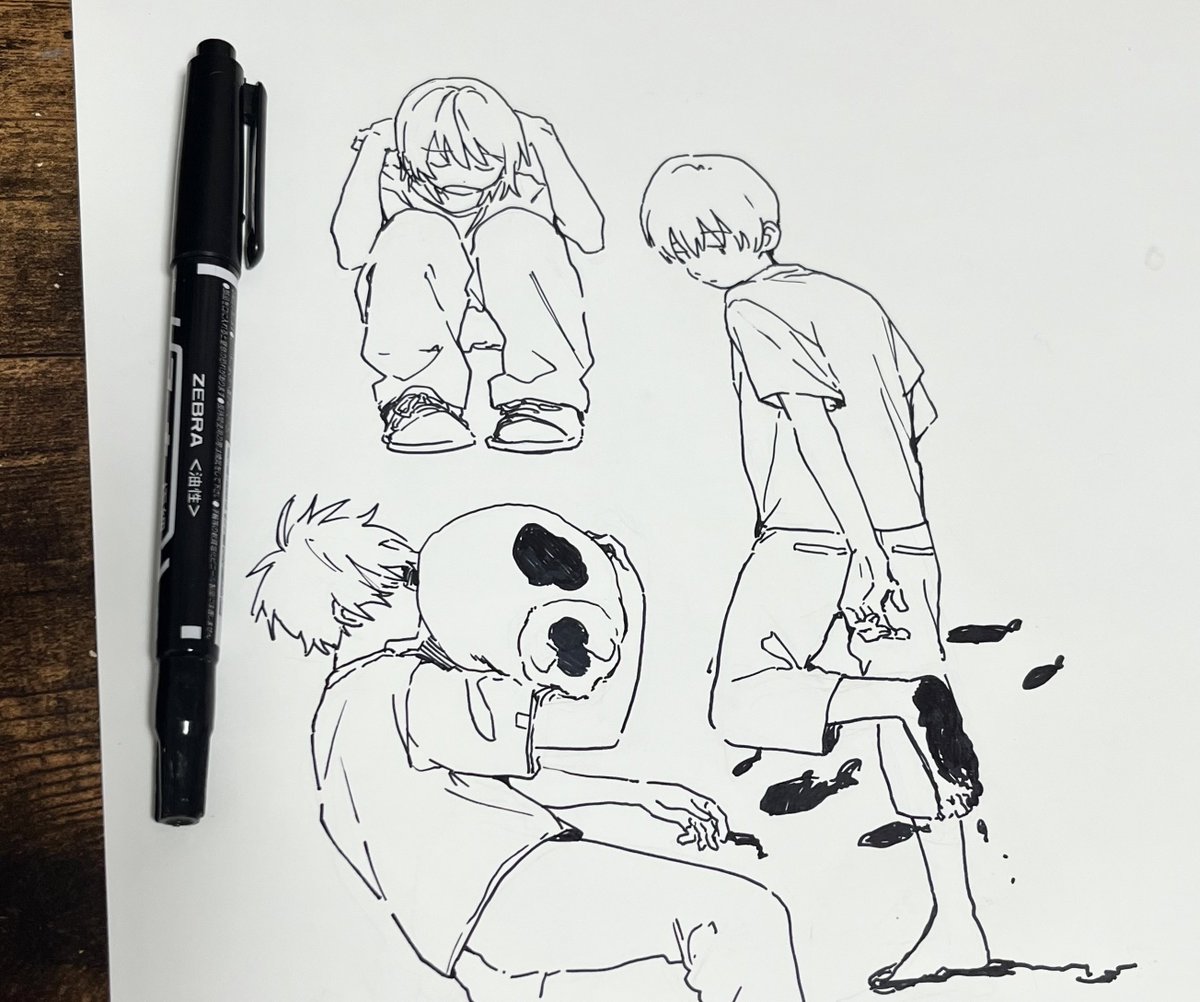 カレンダーめくりわすれてた…破ったカレンダーの裏には絵を描く 小学生の頃からずっとそう 