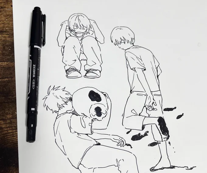 カレンダーめくりわすれてた…破ったカレンダーの裏には絵を描く 小学生の頃からずっとそう 