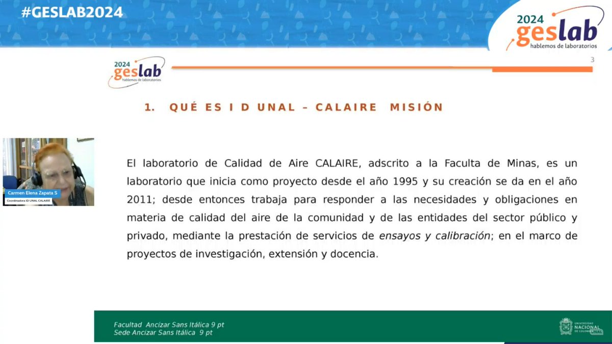 VRIUNAL's tweet photo. @UNALOficial Comenzamos la última jornada de nuestro evento con la prof. Carmen Elena Zapata @fminas @MedellinUNAL y #LaboratoriosUNAL #CALAIRE, instituto designado @INMColombia.
🔴📡 #GESLAB2024, día 3: https://t.co/buyDCfyMRy | @MuneraLeopoldo @UNALoficial @DIEB_UNAL @DIEUNMED #UNAL https://t.co/nn9TNpflkM