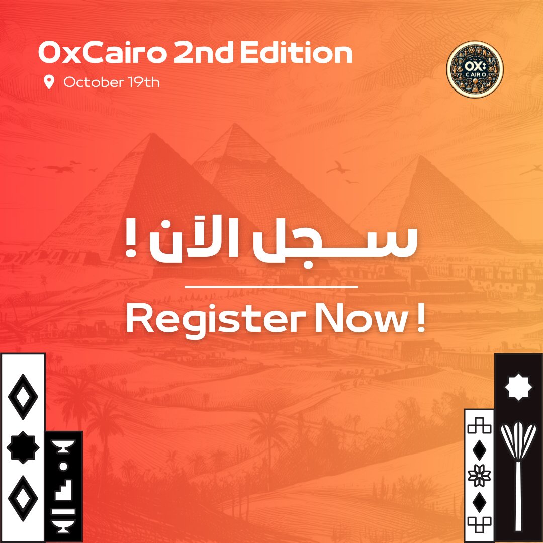 ArabsInBC's tweet photo. يا قوم! 0xCairo رجع تاني والنسخة التانية جاية أقوى من الأولى! 🚀
استعدوا يوم 19 أكتوبر 2024،  ليوم كامل حافل بالمواضيع المهمة في عالم البلوكشين والويب 3.  فى اليوم ده هدفنا انك تتعرف عن أهم المواضيع على ساحة الويب3 من خبراء فى المجالات دى عشان تواكب المستقبل! 🎓💻 https://t.co/gpI1wOqlR8