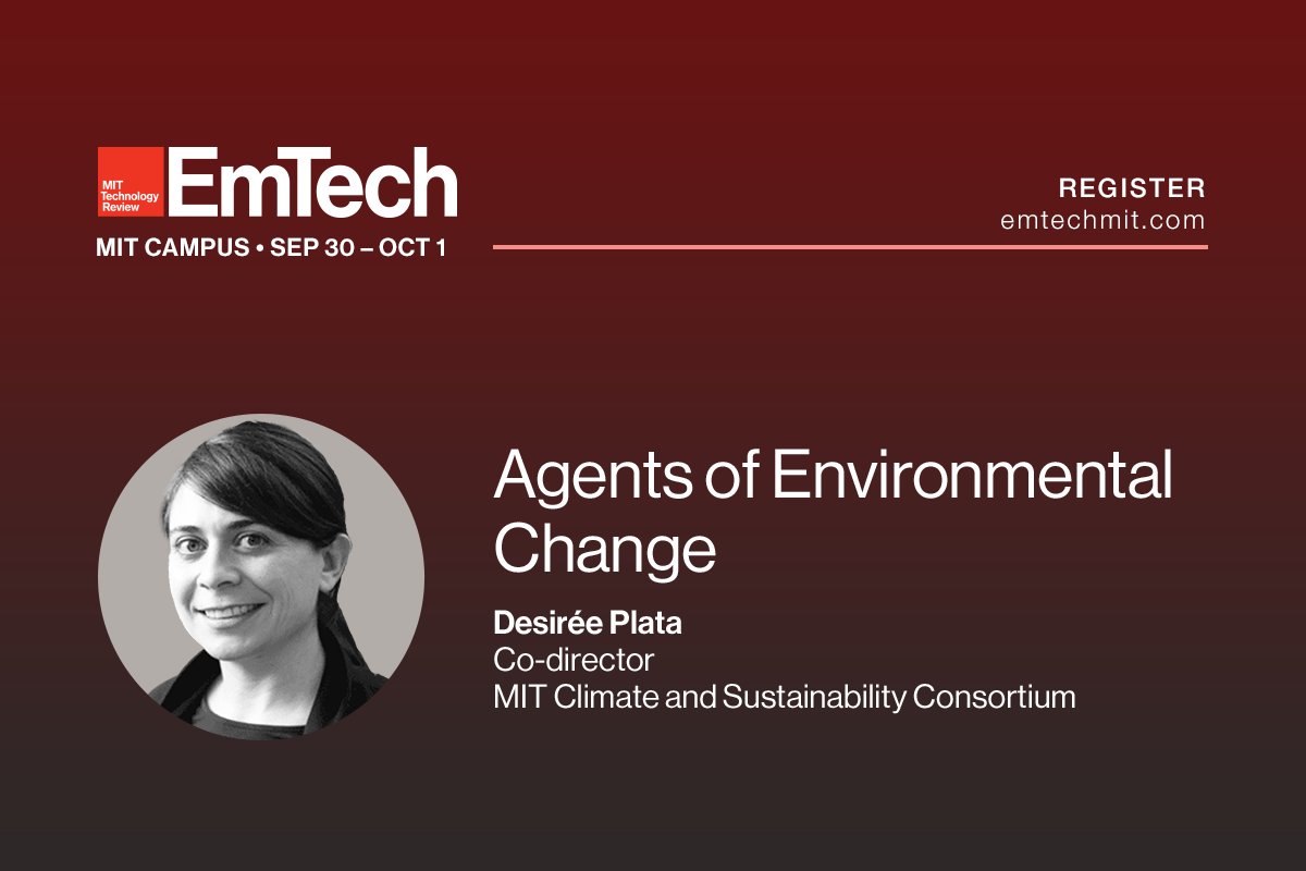 MIT CEE (@mit_cee) on Twitter photo Prof. Desiree Plata will be speaking at #EmTechMIT, <a href="/techreview/">MIT Technology Review</a>’s event on AI and climate technology, on Oct 1. event.technologyreview.com/emtech-mit-202… Prof. Desiree Plata will be speaking at #EmTechMIT, <a href="/techreview/">MIT Technology Review</a>’s event on AI and climate technology, on Oct 1. event.technologyreview.com/emtech-mit-202…