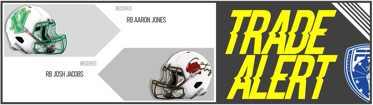 FFL2026's tweet photo. 🚨TRADE🚨

Two trades were completed yesterday, as the Goats added QB Jayden Daniels &amp; RB Aaron Jones, while the Studs added QB Anthony Richardson and WR Jameson Williams and the Thorns added RB Josh Jacobs. https://t.co/utxlKPteNn
