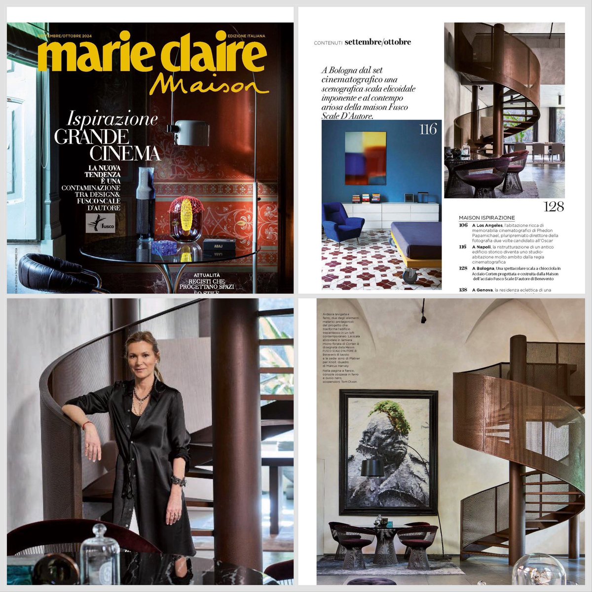 FUSCOSRL's tweet photo. Un LOFT dal cuore Eclettico . La scenografica  scala Vortex,finitura Corten, della Maison Fusco Scale d’Autore. Progetto Pubblicato sulla rivista internazionale Marie Claire Maison
#fuscoscaledautore #marieclaire #scaledesign #scalemodels #stairs #stairsdesign https://t.co/CU2SBopyFi