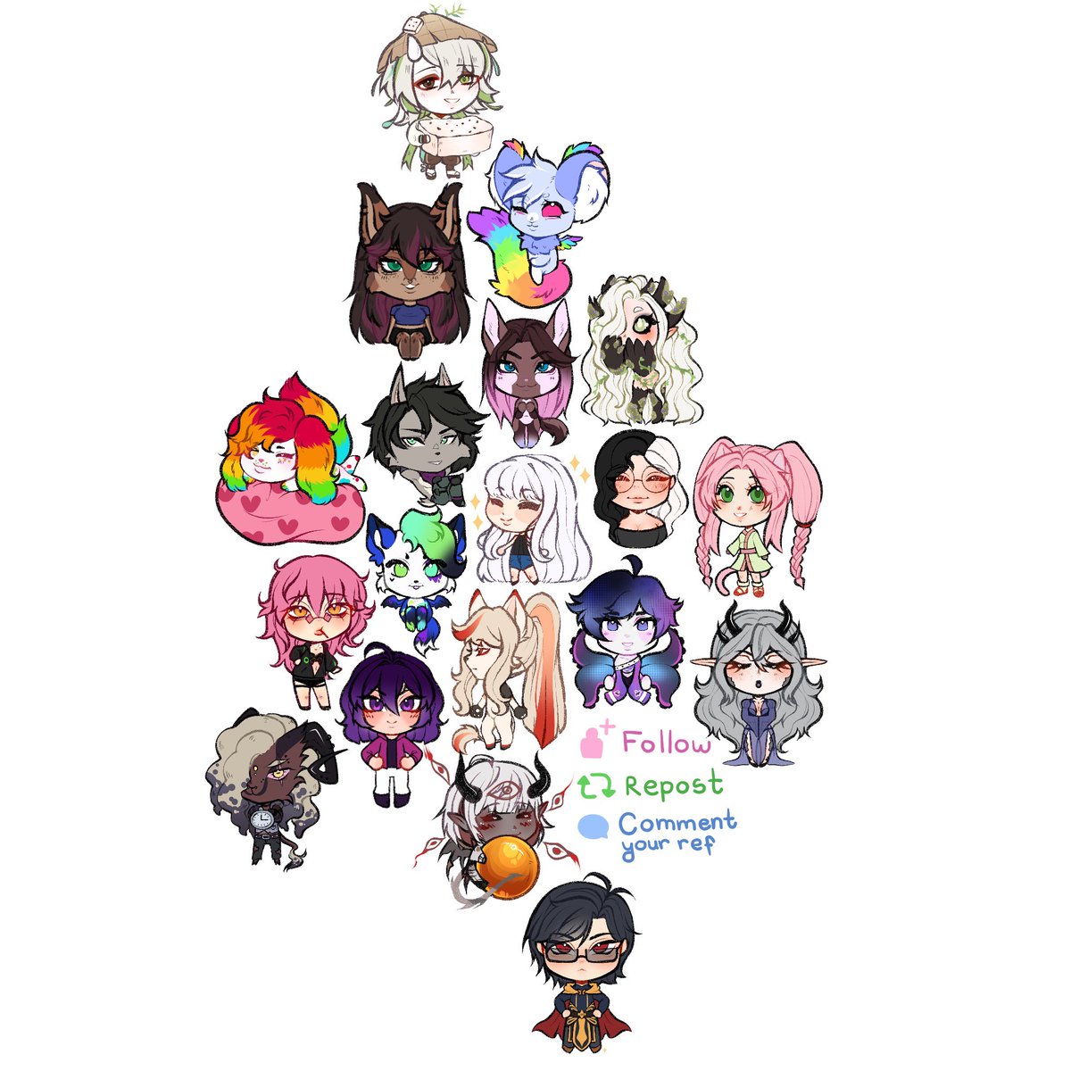 Sorry for the delay my dears🥰uni started so I will be slower but I will get this done:> so if you want to participate feel free to! Doing this until the page is full! 
I will be sending the newly done arts shortly!
Art by me
#free #raffle #freeart #art #chibi #cute