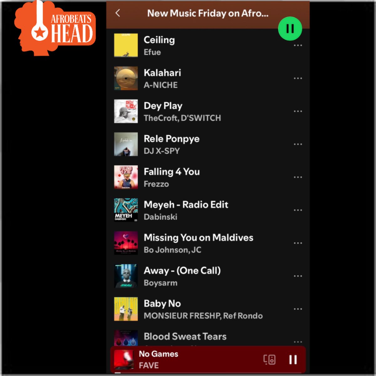 AfrobeatsHead's tweet photo. This is the hardest New Music Friday playlist you’ll see on Twitter today✨✨

Start from the our cover star @morravey and work your way down. 

You’re welcome

https://t.co/hvffhOwbDL https://t.co/H8GNj2EkZa