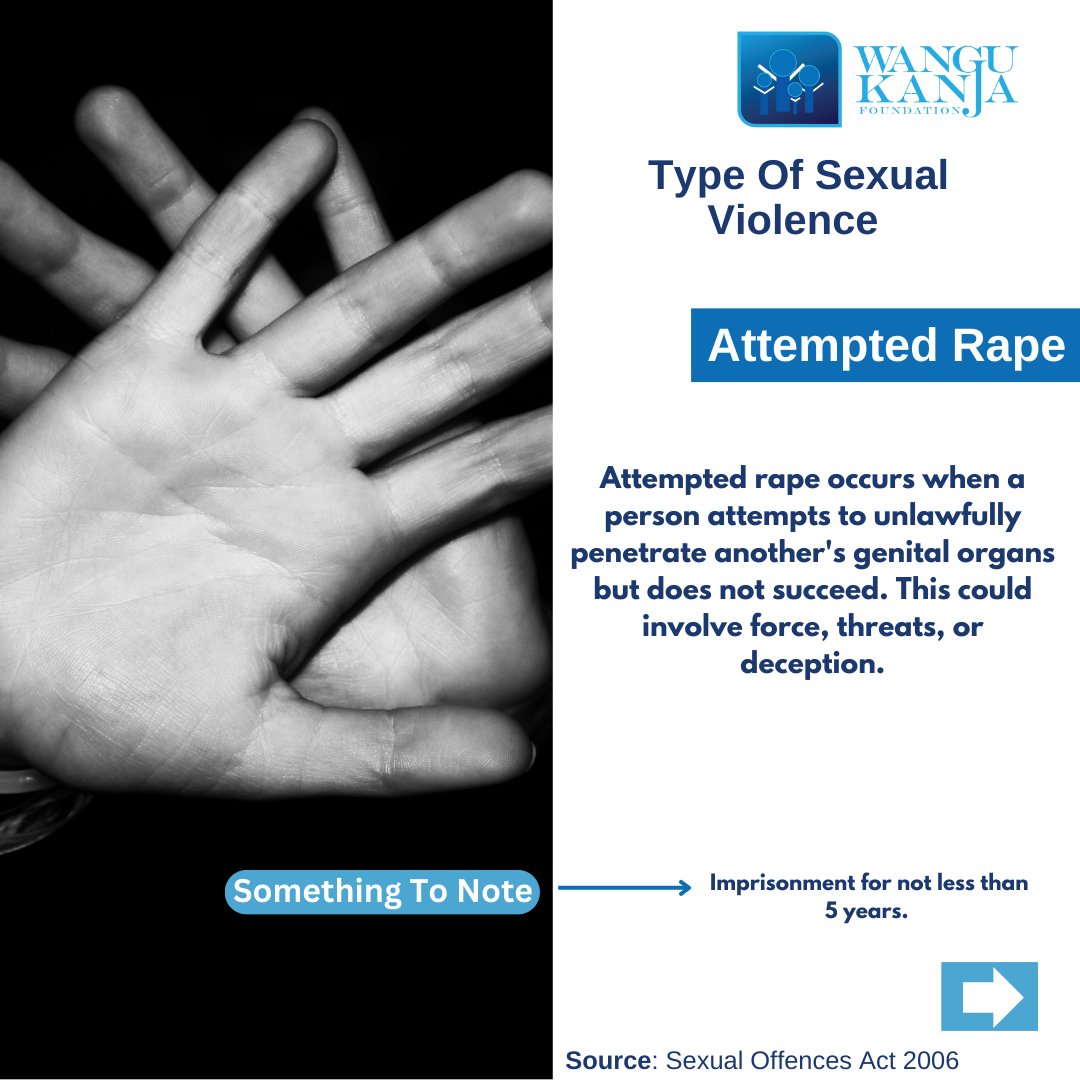 WanguKanjaF's tweet photo. What is Sexual Violence?

Sexual violence is any act that forces or manipulates someone into unwanted sexual activity. Remember, it can happen to anyone, regardless of age, gender, setting or background.

Report Cases Of Sexual Violence To Our Toll Free Line 1519 or DM for help. https://t.co/PFmYDzE0Rv