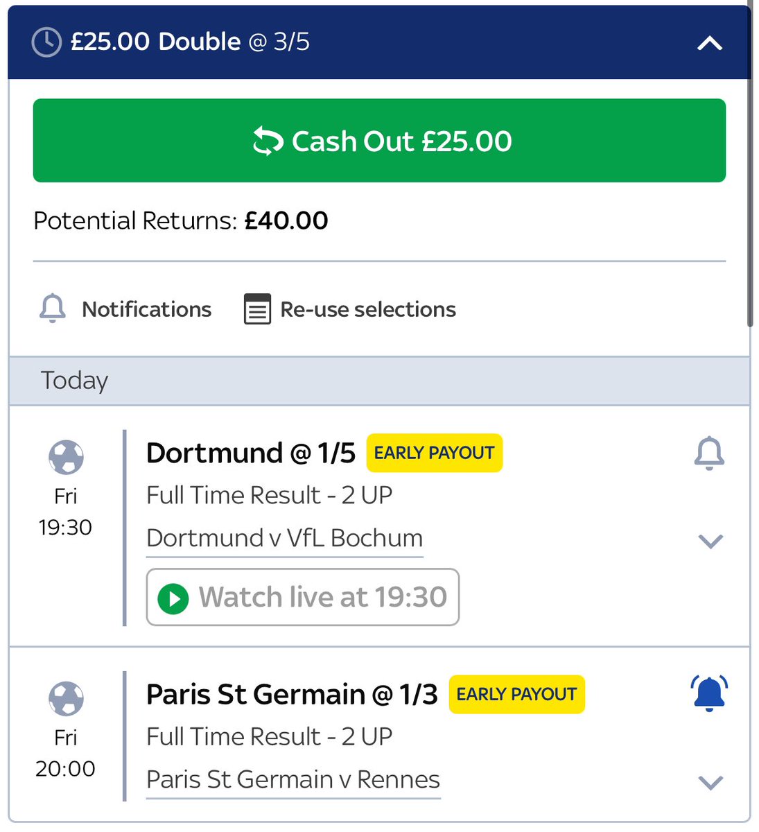 BetValues's tweet image. Train Bet 1 £25-£500
If this goes all the way i'll give away £50 to 1 person
To enter : Like and retweet (have to be following) 
Good luck😍❤️