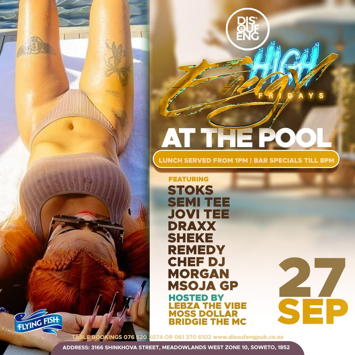 NhlanhlaDjstoks's tweet photo. Valani ama laptop. Lets Have a Dope Friday Night. Catch me here:
📌 St Tropez - Northriding
📌 Disoufeng Pub - Meadowlands
📌The Pavillion - Maboneng
📌 MINK Lounge&Cocktail Bar - Diepkloof
#kosha https://t.co/sIuvsGpydm