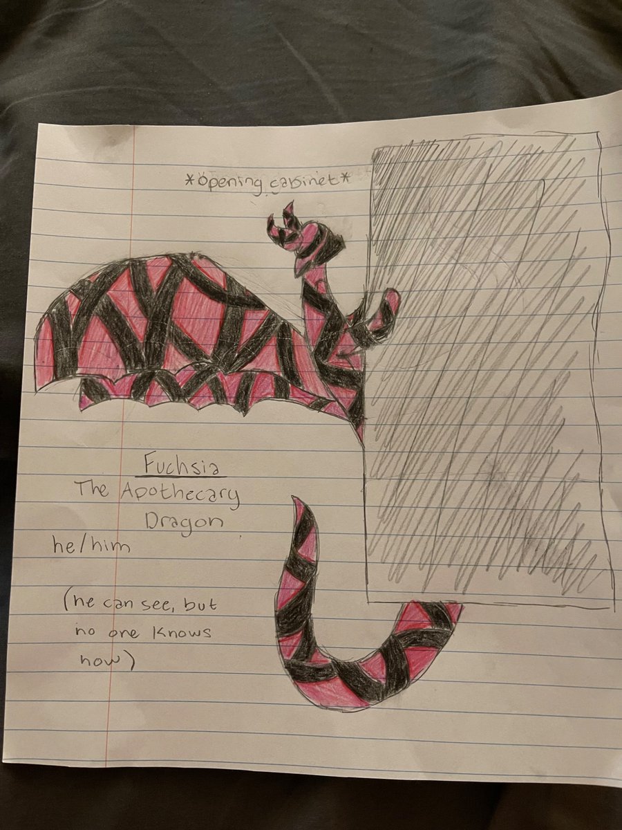 Gillionnn's tweet photo. Fuchsia 
(I didn’t want to draw the back legs, this was my solution) https://t.co/WDHzO72BNN