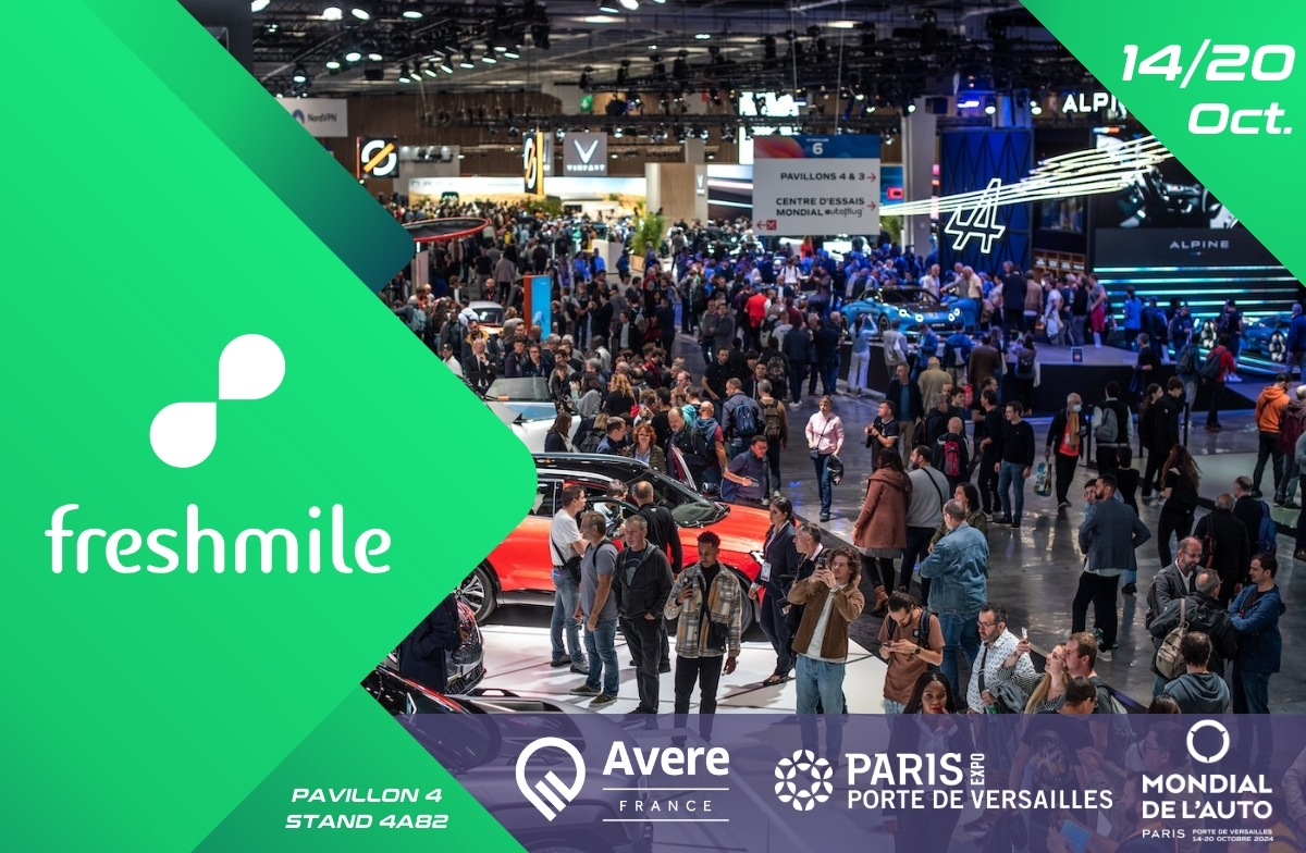 [<a href="/mondialdelauto/">Mondial de l'Auto - Paris</a>  🚗⚡]
Retrouvez l’équipe de <a href="/Freshmile_fr/">Freshmile</a> , opérateur de mobilité et opérateur de recharge, sur le village de l'<a href="/AvereFrance/">Avere-France ⚡️</a> ! ➡ Stand : Pavillon 4 - Stand 4A82📅 Du 14 au 20 octobre 2024📍Paris Porte de Versailles
