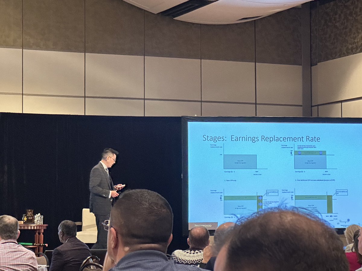 ⁦<a href="/AravindSitham/">Aravind Sithamparapillai</a>⁩ &amp; Jason Yee speaking at the ⁦<a href="/AdvancedPlanner/">The IAFP</a>⁩ 2024 Symposium about #CPP. How do the enhancements work &amp; implications for business owners
