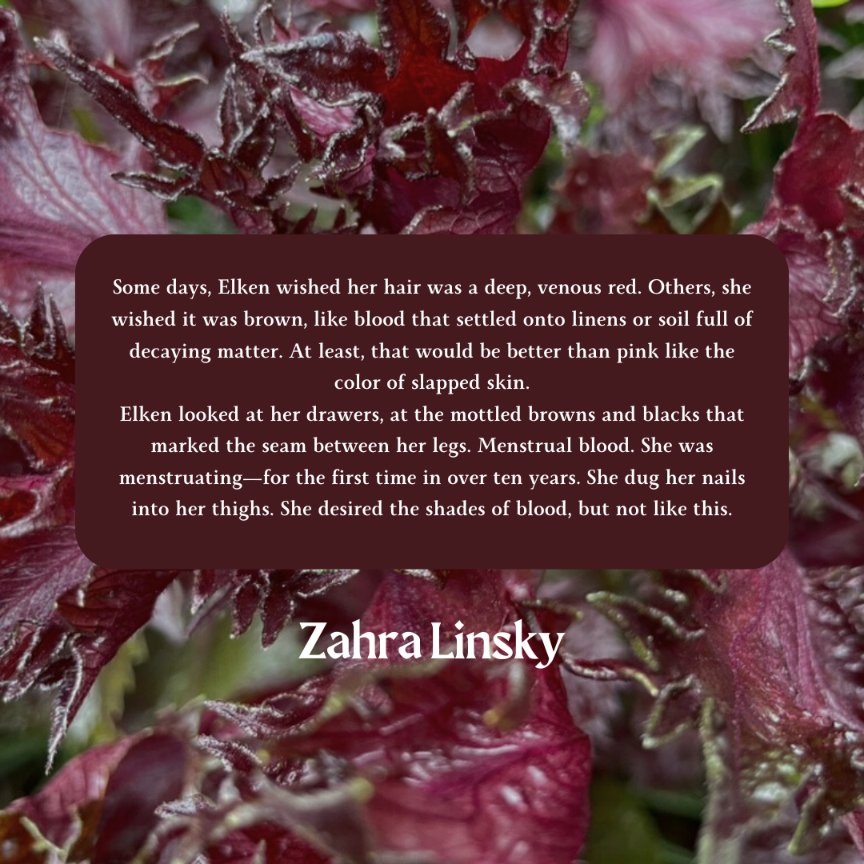 novelsndogs's tweet image. Some days, Elken wished her hair was a deep, venous red. 🩸

[continuation in image/ALT]

 #1stLinePit #A #F