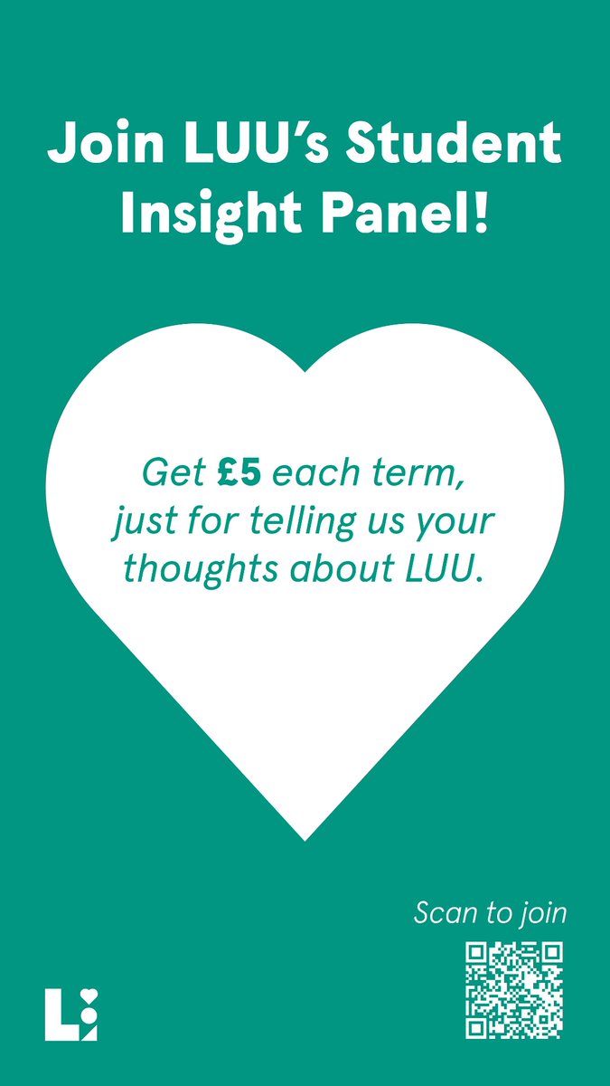 LUU is your Students’ Union - and we want to make sure we’re helping all students love their time at Leeds
Your feedback shapes the experience we provide
You can also choose to join our mail list where we regularly send out paid surveys! 

userinterviews.com/opt-in/aNg1mdc…