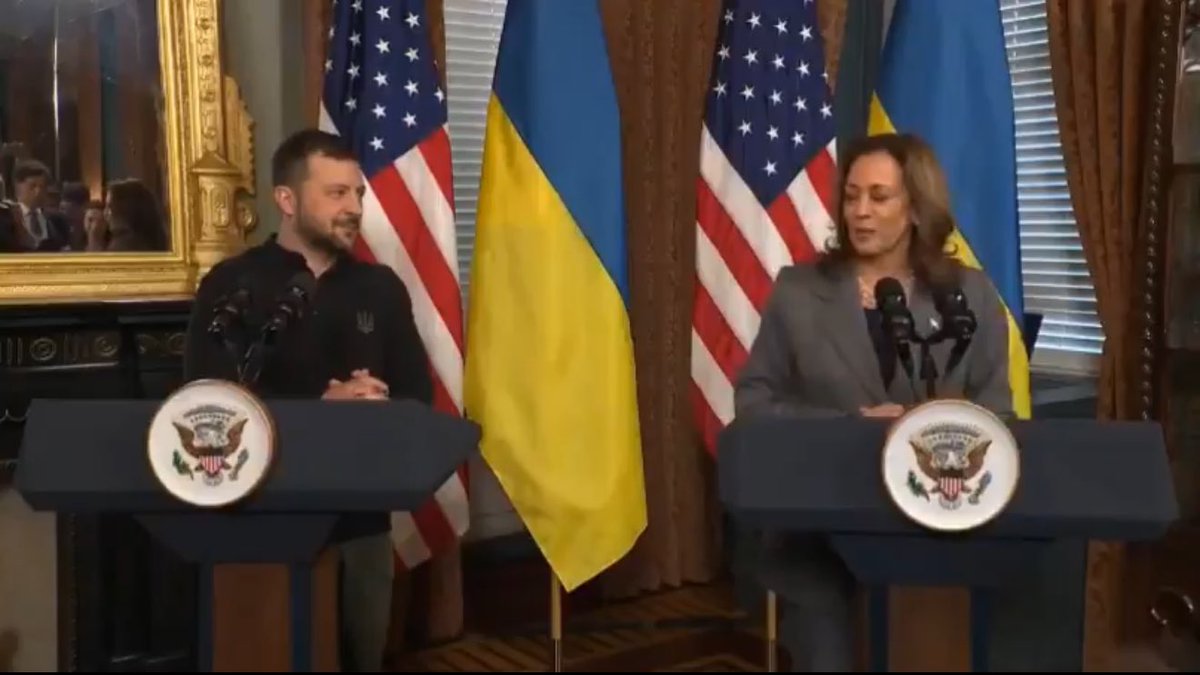 JoeyMannarino's tweet image. Zelenskyy is smiling ear to ear looking at Kamala knowing she’ll be a dumb patsy for Ukraine.

He looks utterly miserable with Trump knowing that the flow of cash is about to stop and his work-from-home gig making billions is about to end.

I’ll vote for the one who Zelenskyy…