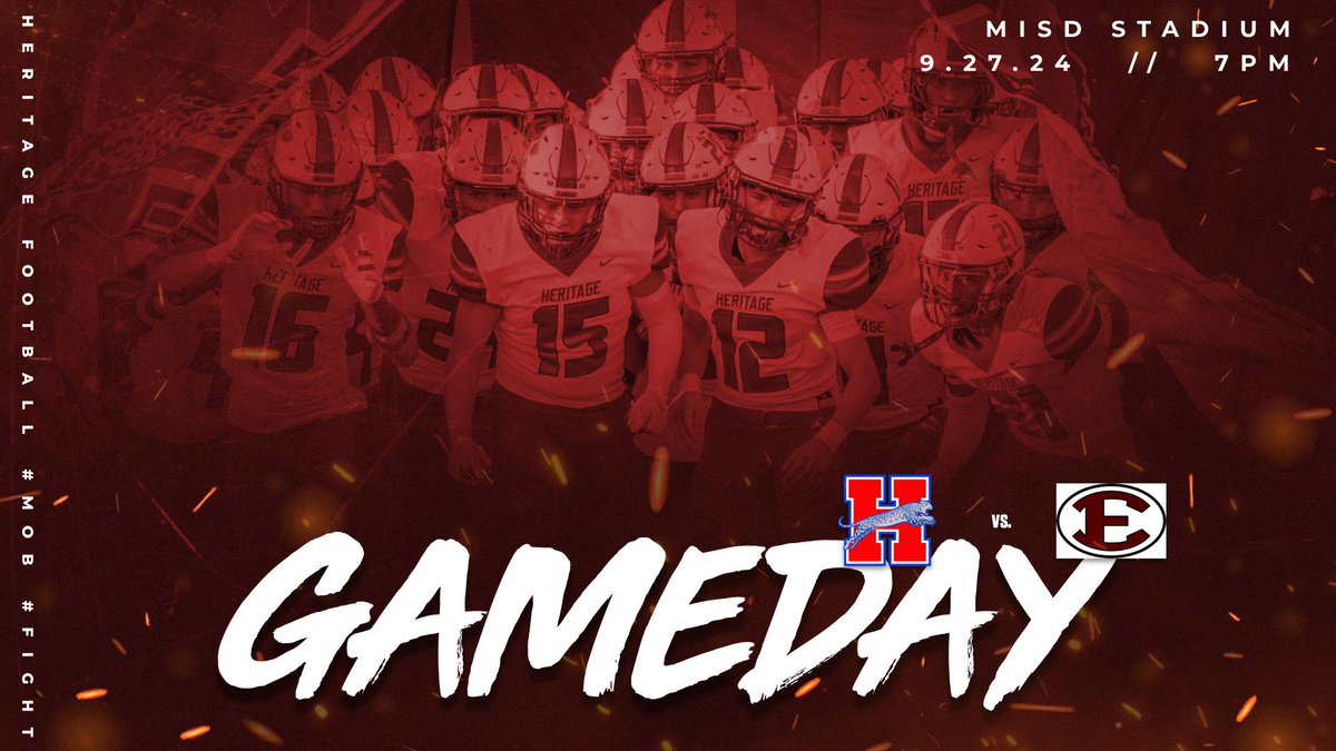 Heritage Football (@heritageftball) on Twitter photo Week 5 Gameday!
First Responders Night, Gold Out, and MYFL celebrations.
7:00 PM
Midlothian ISD Stadium
🆚 <a href="/Ennisfootball/">EnnisFootball</a>
📺(Livestream): nfhsnetwork.com/events/heritag…
🎟️(Tickets): midlothiansports.rankone.com/Website/Main/C…
<a href="/MISD_Athletics/">Midlothian ISD Athletics</a>
#FIGHT #MOB #GD2BAJ Week 5 Gameday!
First Responders Night, Gold Out, and MYFL celebrations.
7:00 PM
Midlothian ISD Stadium
🆚 <a href="/Ennisfootball/">EnnisFootball</a>
📺(Livestream): nfhsnetwork.com/events/heritag…
🎟️(Tickets): midlothiansports.rankone.com/Website/Main/C…
<a href="/MISD_Athletics/">Midlothian ISD Athletics</a>
#FIGHT #MOB #GD2BAJ