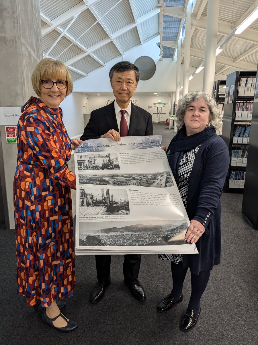 Embassy of Japan in Ireland (@jpninirl) on Twitter photo 🖼️HIROSHIMA-NAGASAKI ATOMIC BOMB POSTER EXHIBITION
From 30 September to 11 October 2024
At MTU Kerry Library
On 23 September, Ambassador Maruyama handed over a set of #Hiroshima #Nagasaki #AtomicBomb #PosterExhibitIE posters to <a href="/Maggie_Cusack/">Maggie Cusack</a>, President of MTU and Ms Catherine 🖼️HIROSHIMA-NAGASAKI ATOMIC BOMB POSTER EXHIBITION
From 30 September to 11 October 2024
At MTU Kerry Library
On 23 September, Ambassador Maruyama handed over a set of #Hiroshima #Nagasaki #AtomicBomb #PosterExhibitIE posters to <a href="/Maggie_Cusack/">Maggie Cusack</a>, President of MTU and Ms Catherine
