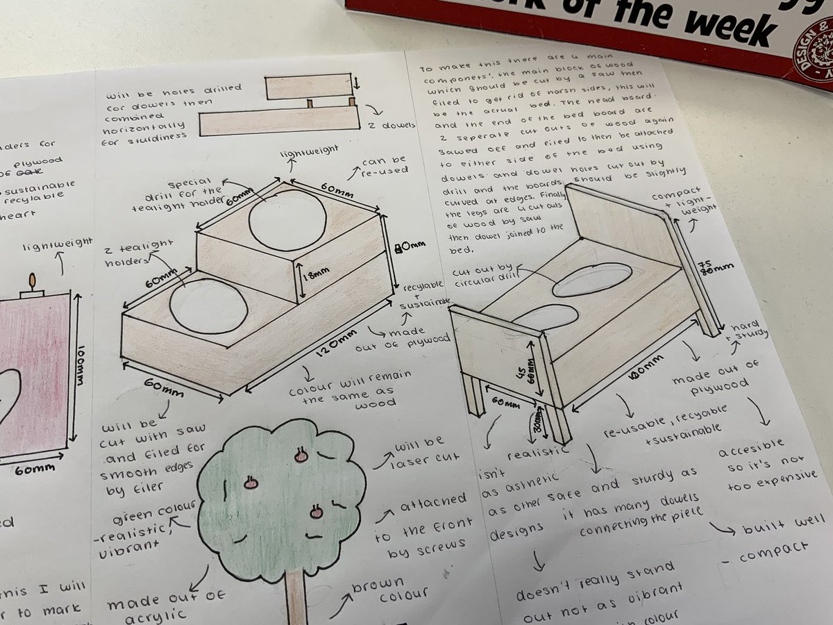 DT_NULS's tweet image. A tough week for work of the week as the standard was so high! Amna’s concepts sketch for her tea light holder design are an excellent example of effective design communication. Well done Amna! #Workoftheweek #WeareNULS