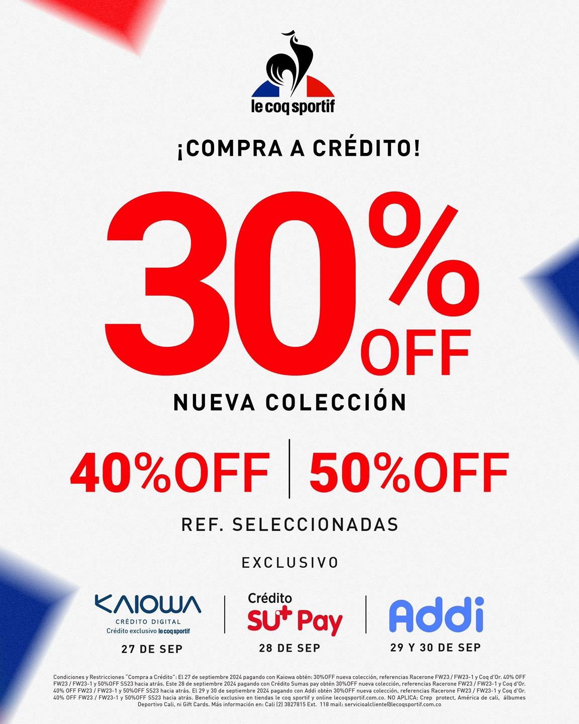 le coq sportif CO on X Aprovecha este fin de semana con nuestros aliados crediticios elige el que mejor se adapte a ti y renueva tu estilo con le coq sportif 2 7