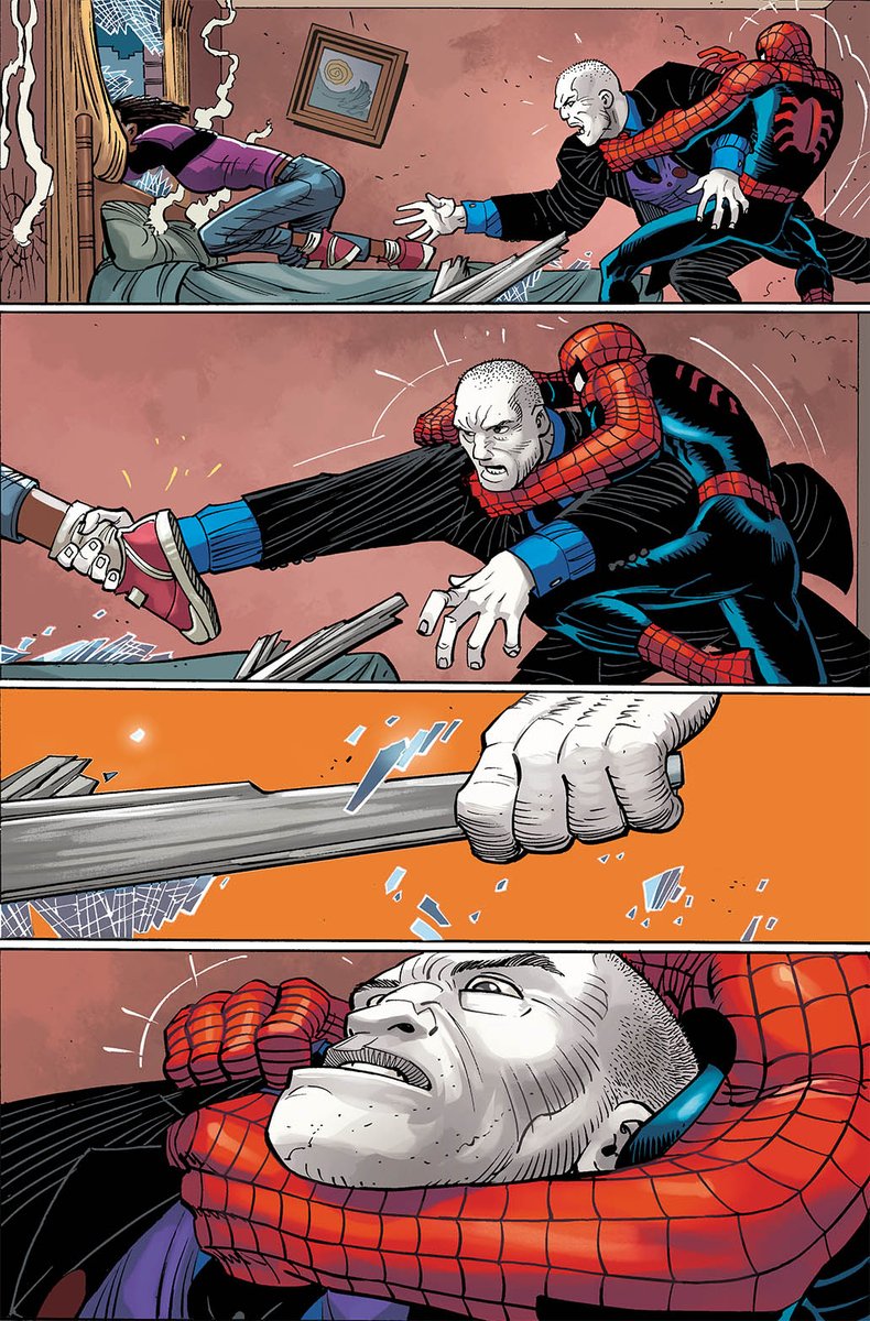 nick_lowe_'s tweet photo. AMAZING SPIDER-MAN #58 RULES!!!! @zebwells @JrRomita @inkerscott1 @Menyz @JoeCaramagna Get the brawl GOING!!!! Most brutal fight in comics history begins this issue and doesn't end until next issue. Cover colors by @Mocolors (over Johnny and Scott of course) https://t.co/XEWWPeh5qi