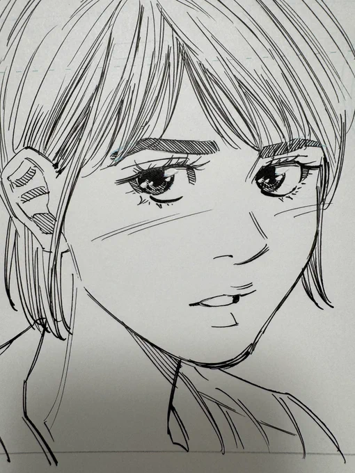 描くたびに顔が変わったっていいや
と思って描いてます。

マコト、かをり。

BUNGO402話ペン入れ完了。
明日スタッフさんに仕上げてもらいます。 