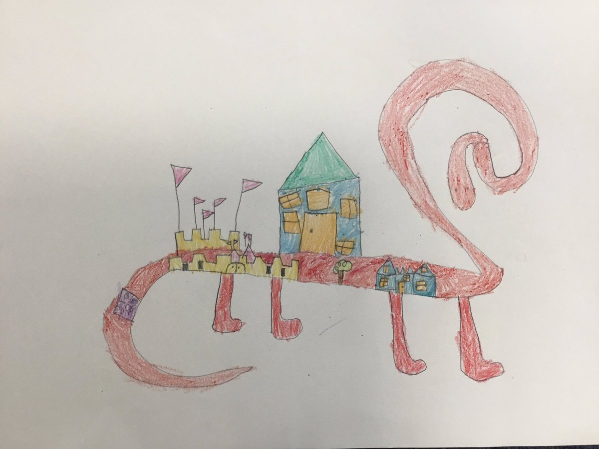 GlowwormsStF's tweet photo. Glow-worms have been busy this afternoon creating plesiosaurs with Lincoln landmarks in the style of Andy Council @StFaithsTweets @AndyCouncil https://t.co/74jdeHEyDB
