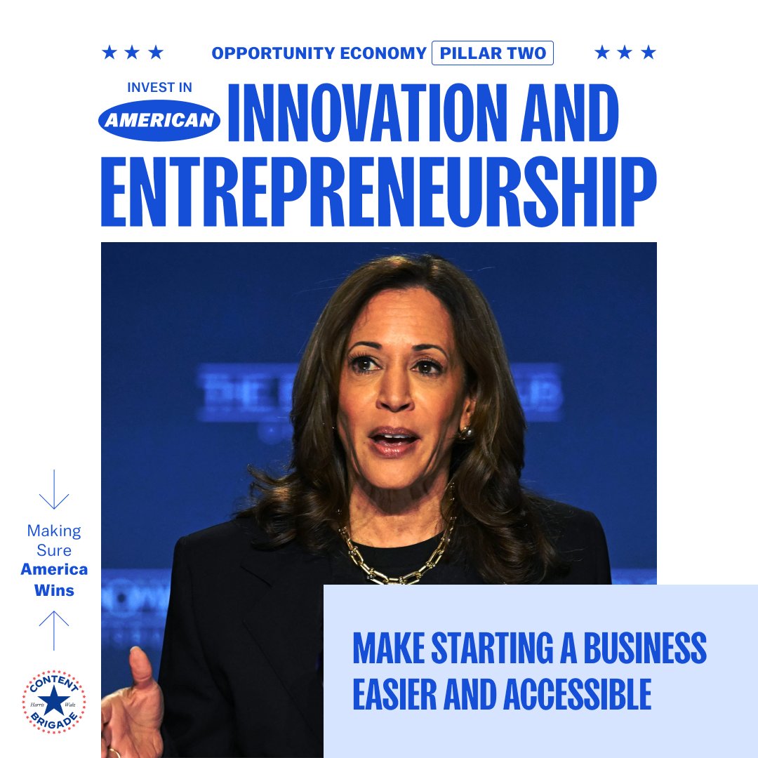 SisterDist_PDX's tweet image. Kamala’s Opportunity Economy will make starting a business easier and more accessible for every American. That’s how we build a stronger, more inclusive economy. Vote for leaders who care about our future! #ForHarris #HarrisWalz