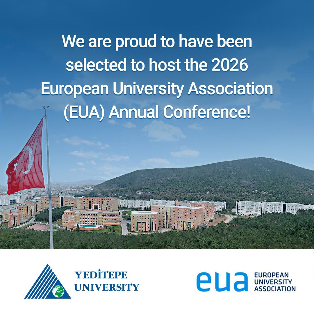 2026 Avrupa Üniversiteler Birliği (EUA) Yıllık Konferansı’na Ev Sahibi Olarak Seçildik! 💫 💫
✨ Avrupa Üniversiteler Birliği (EUA), dünyayı şekillendiren kurumları temsil eden ve Avrupa genelindeki üniversitelerin ortak sesi olarak hareket eden bir kuruluş.
✨ Avrupa’nın 49