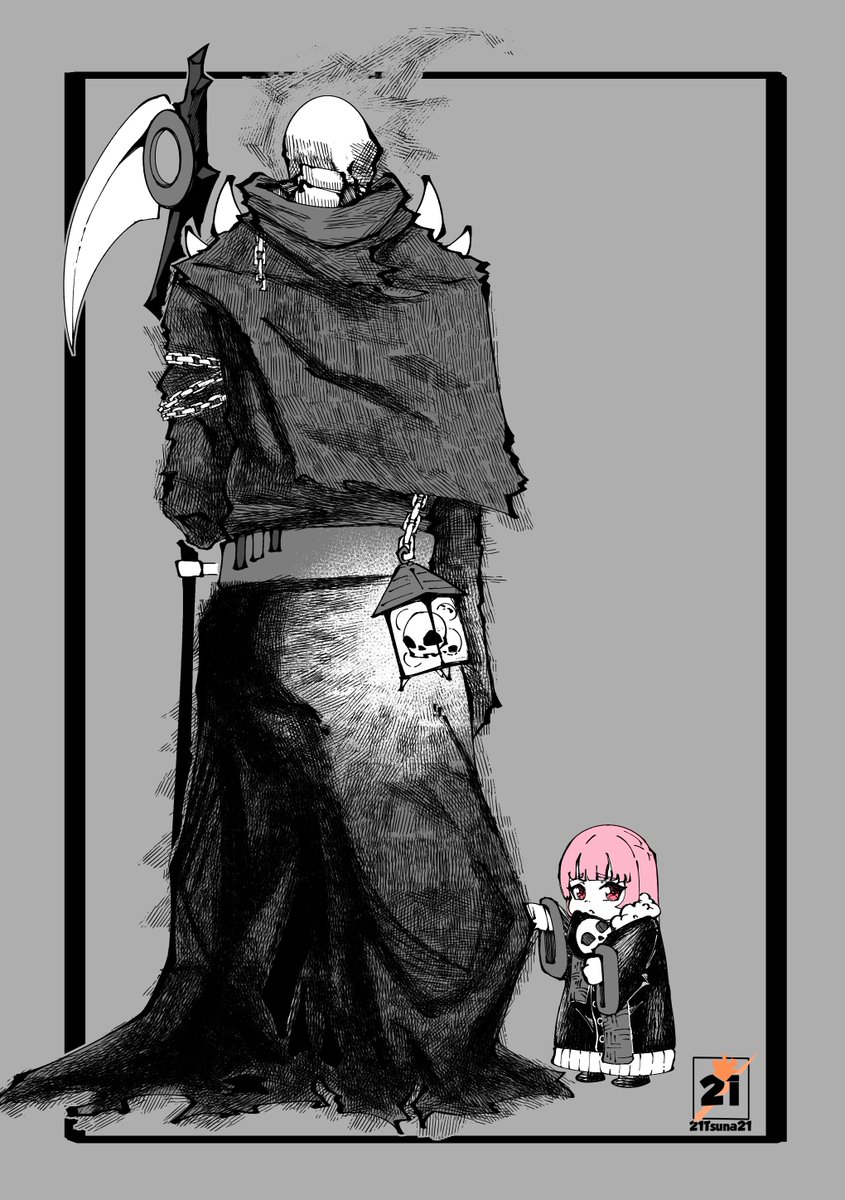 Smol Calli and Death Sensei

#callillust