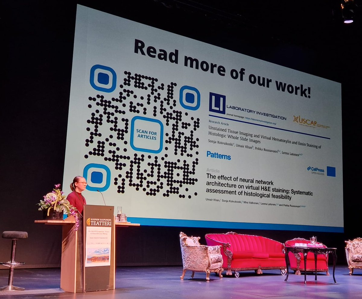 Leena Latonen (@latonenleena) on Twitter photo So proud of <a href="/SonjaKoivukoski/">Sonja Koivukoski</a> of her presentation at #FCIsymposium2024 discussing the #breastcancer results of our #virtualstaining project. <a href="/UEFcancer/">UEFcancer</a> <a href="/UEF_Biomed/">UEF Institute of Biomedicine</a> <a href="/PekkaRuusuvuori/">Pekka Ruusuvuori</a> #cancerresearch #histology #pathology So proud of <a href="/SonjaKoivukoski/">Sonja Koivukoski</a> of her presentation at #FCIsymposium2024 discussing the #breastcancer results of our #virtualstaining project. <a href="/UEFcancer/">UEFcancer</a> <a href="/UEF_Biomed/">UEF Institute of Biomedicine</a> <a href="/PekkaRuusuvuori/">Pekka Ruusuvuori</a> #cancerresearch #histology #pathology