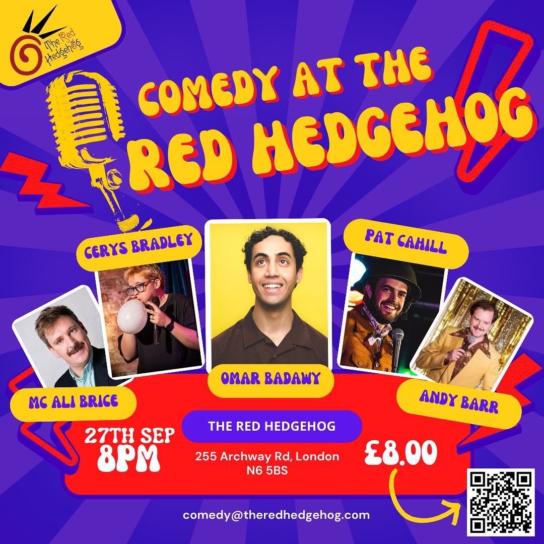 Don’t leave that Hedgehog left unread

🦔Red Hedgehog comedy🦔

 5 top acts for £8? You’re having a laugh.