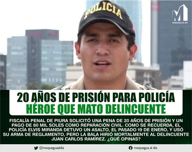 Esta es la razón por la que estamos jodidos, el policía que hace su trabajo va preso y el delincuente termina como víctima, que espera el congreso para dar una ley que proteja a nuestras fuerzas armadas?