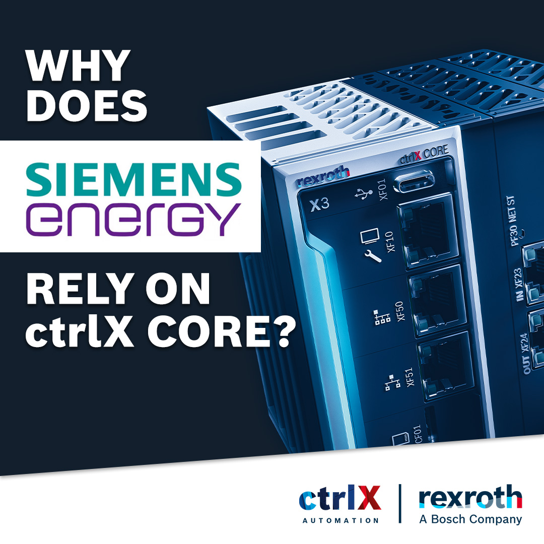 BoschRexrothUS's tweet image. Siemens Energy has decided to use ctrlX CORE. You can read in our blog post how this works exactly and how Siemens Energy is shaping the transition from centralized to decentralized energy supply
👉bit.ly/4d5wj9L #ctrlXAUTOMATION #automation