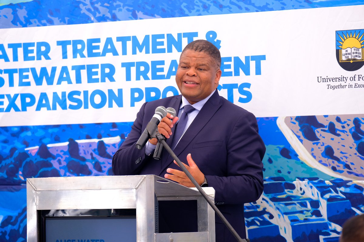ufh1916's tweet photo. A momentous and joyful occasion took place in Dikeni (Alice) today as Minister of Higher Education, Dr Nobuhle Pamela Nkabane, officially unveiled the R130 million Alice Water Treatment and UFH Wastewater Treatment Works Expansion Projects.

https://t.co/gvd8nALDE0 https://t.co/eSjROyhy6M