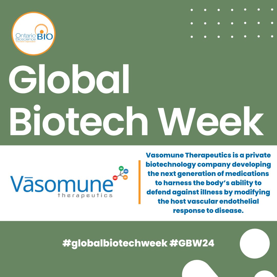 🧬Next up as part of our #GlobalBiotechWeek celebration is <a href="/vasomune/">Vasomune Therapeutics, Inc.</a> who reached the milestone of receiving U.S. FDA Fast Track Designation for their novel investigational medicine AV-001. 👏🏽 We're proud of Vasomune, an #OBIO member, as they continue to advance to the next phase!