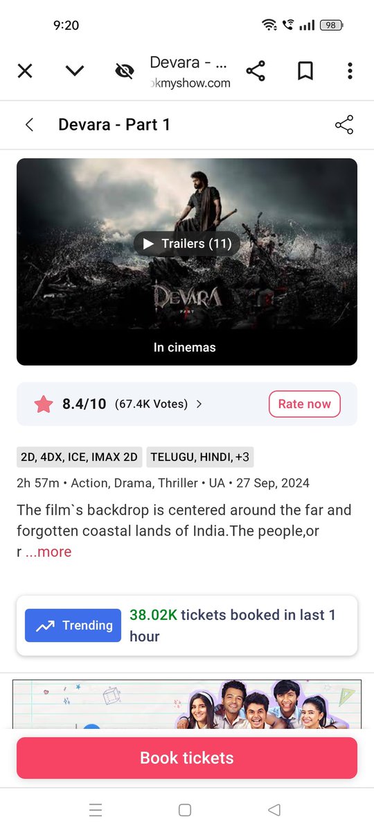 bhuvan_tarak's tweet photo. 38k Now 🔥🔥

#Devara https://t.co/U0Ob0ivLMh