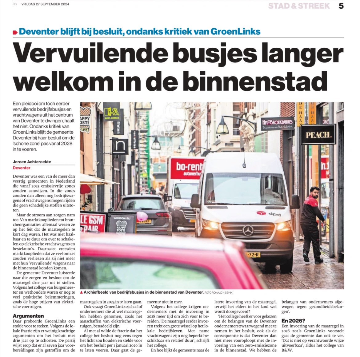 bijzonder; belangen ondernemers gaan boven gezondheid inwoners. Voorstel voor redelijk alternatief is nu afgekapt door college #deventer. Lijkt tijd voor een motie in de raad