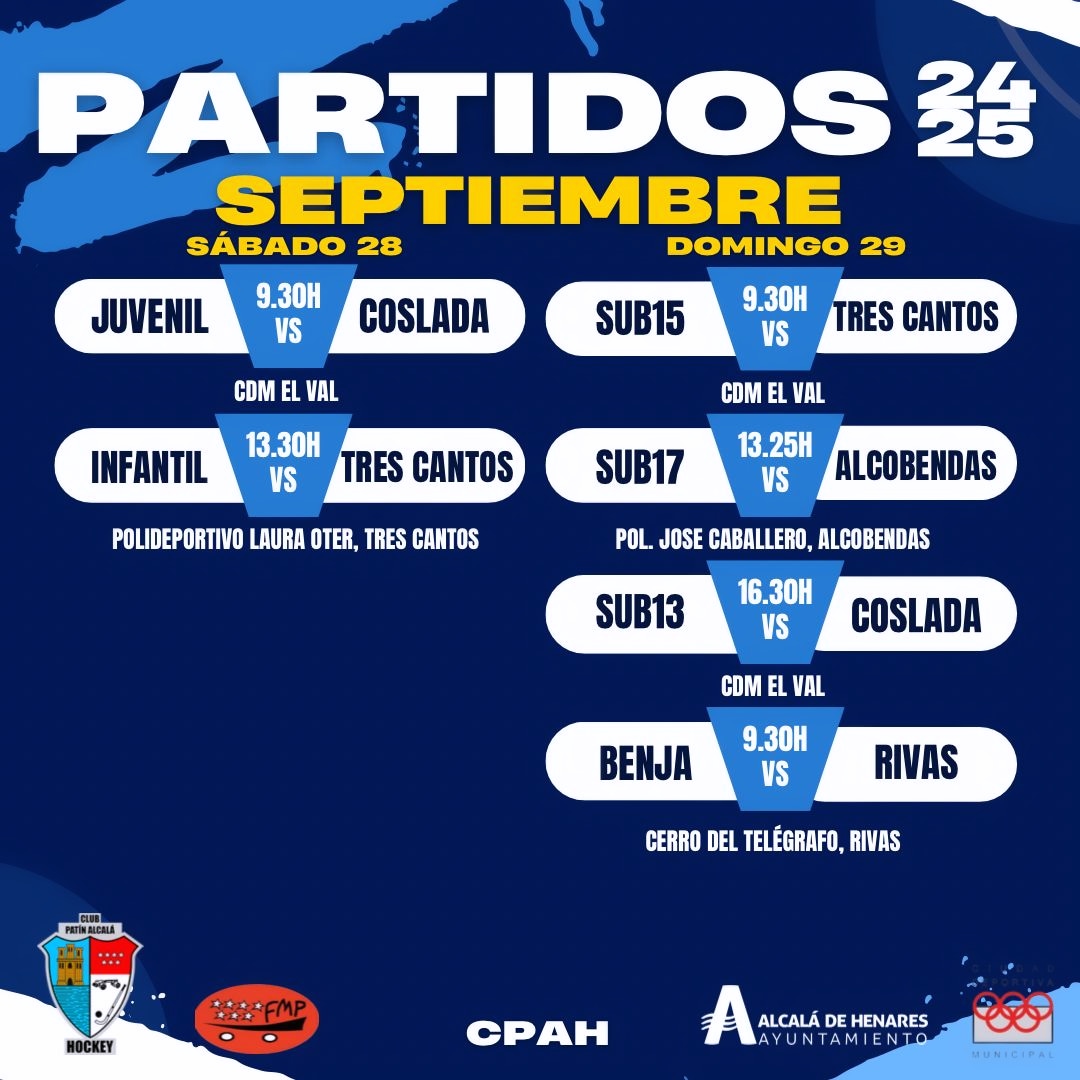 AlcalaHockey's tweet photo. COMPETICIÓN || Fin de semana de competición con cada vez mas equipos de #BaseCPAH en liza.
#guerreras #guerreros #CPAH
#aupaalcala 💙 #juntossomosmasfuertes #hockeypatines #hockeysobrepatines #hockeypatinesfemenino #valores #igualdad #AlcaladeHenares #alcaládehenares #Alcalá https://t.co/5AbBzAapGL