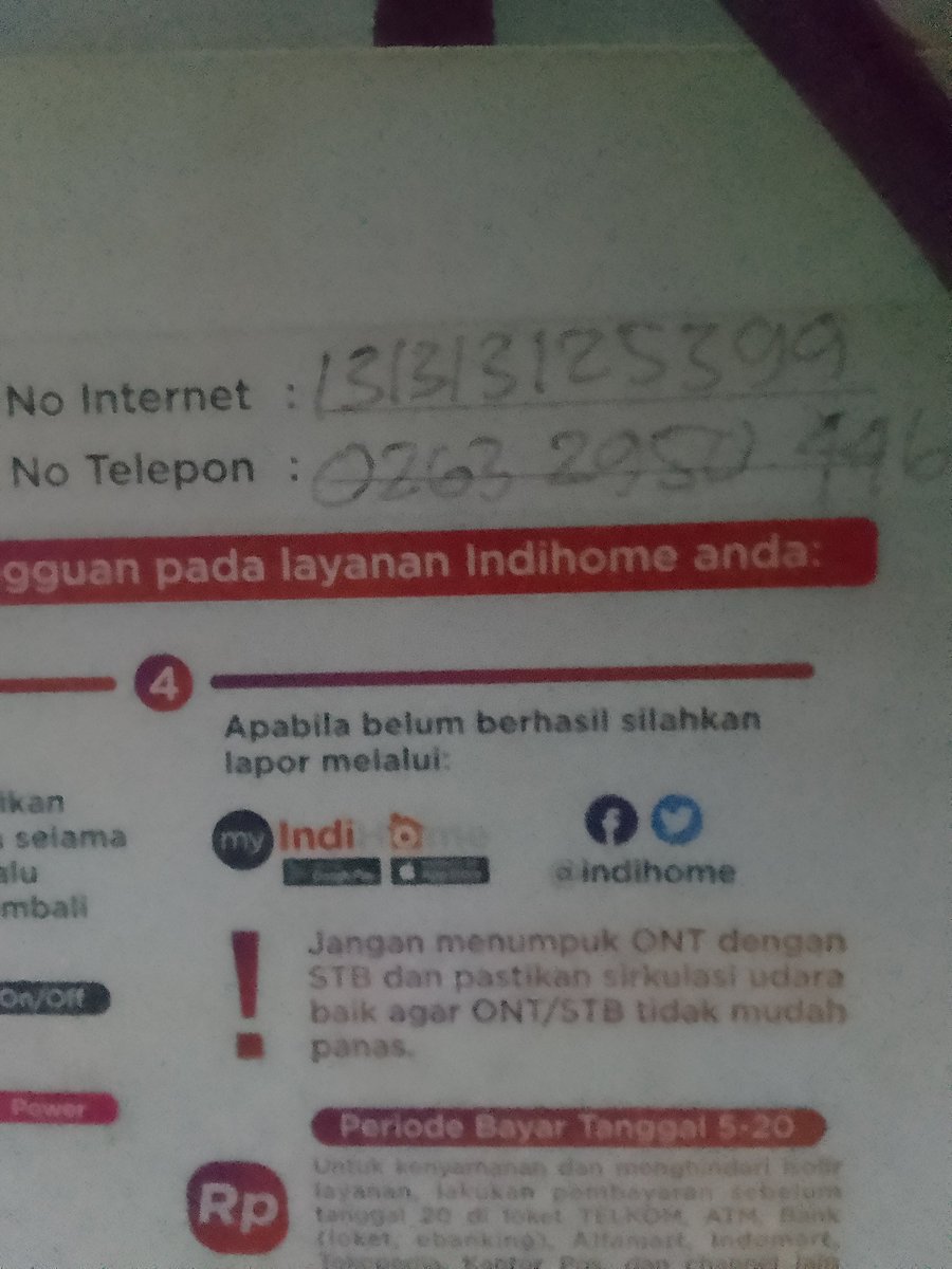 DickyRiyandi_'s tweet photo. @IndiHomeCare halo min, ini knpa ya ga bisa konek dari sore gatau apanya, minta tolong kirim petugas kesini, gangguan dari sekitar jam 18.00 tgl 27/09/2024 lokasi telkom terdekat di cipanas cianjur sebrang pos 55

nomo internet : 131313125399
no telepon : 0263 2950 446 https://t.co/FLrl7GKFV2