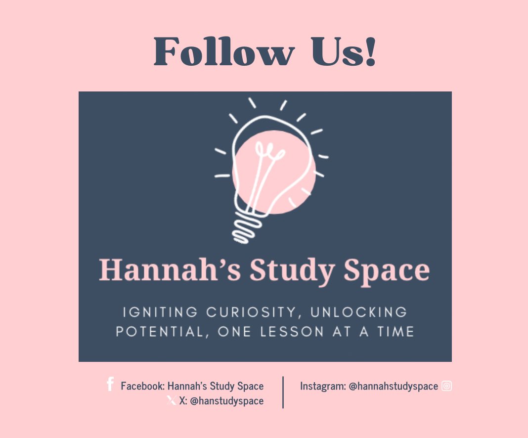 hanstudyspace's tweet photo. ✨Stay Connected with Hannah's
Study Space! ✨

Looking for tips, fun learning activities, and updates on our tutoring programs?
Follow us on social media and join our growing community! 🌟

Click that follow button and never miss out on what's happening at Hannah's
Study Space! https://t.co/ac57TSIjWJ