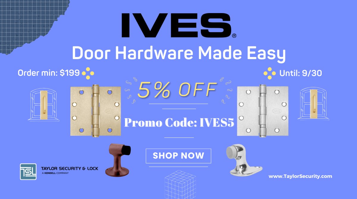 🚪 Protect Every Entrance with #IVES Door Accessories! 🏢✨
🛒 Shop Now: bit.ly/3XtXeqX💸 Use Promo Code: "IVES5" for 5% OFF select IVES products with $199 minimum purchase. Offer expires on 09/30/24.