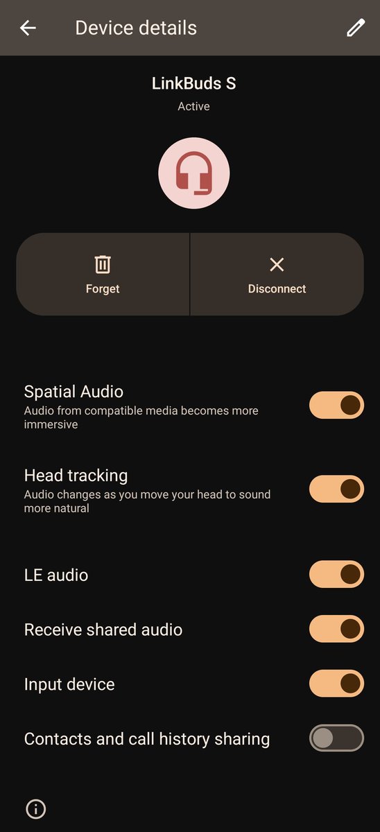 aborne25's tweet image. #AndroidOS 開発者向けオプションのBluetoothオーディオコーデックはA2DP用で、#LEAudio とは無関係です。その表示に関わらずLE Audio接続時は #LC3 が使用されます。
#Xperia5V と #LinkBudsS をLE Audioで接続した場合、システムデフォルト以外グレーアウトしていますが、アプリでLC3が確認できます