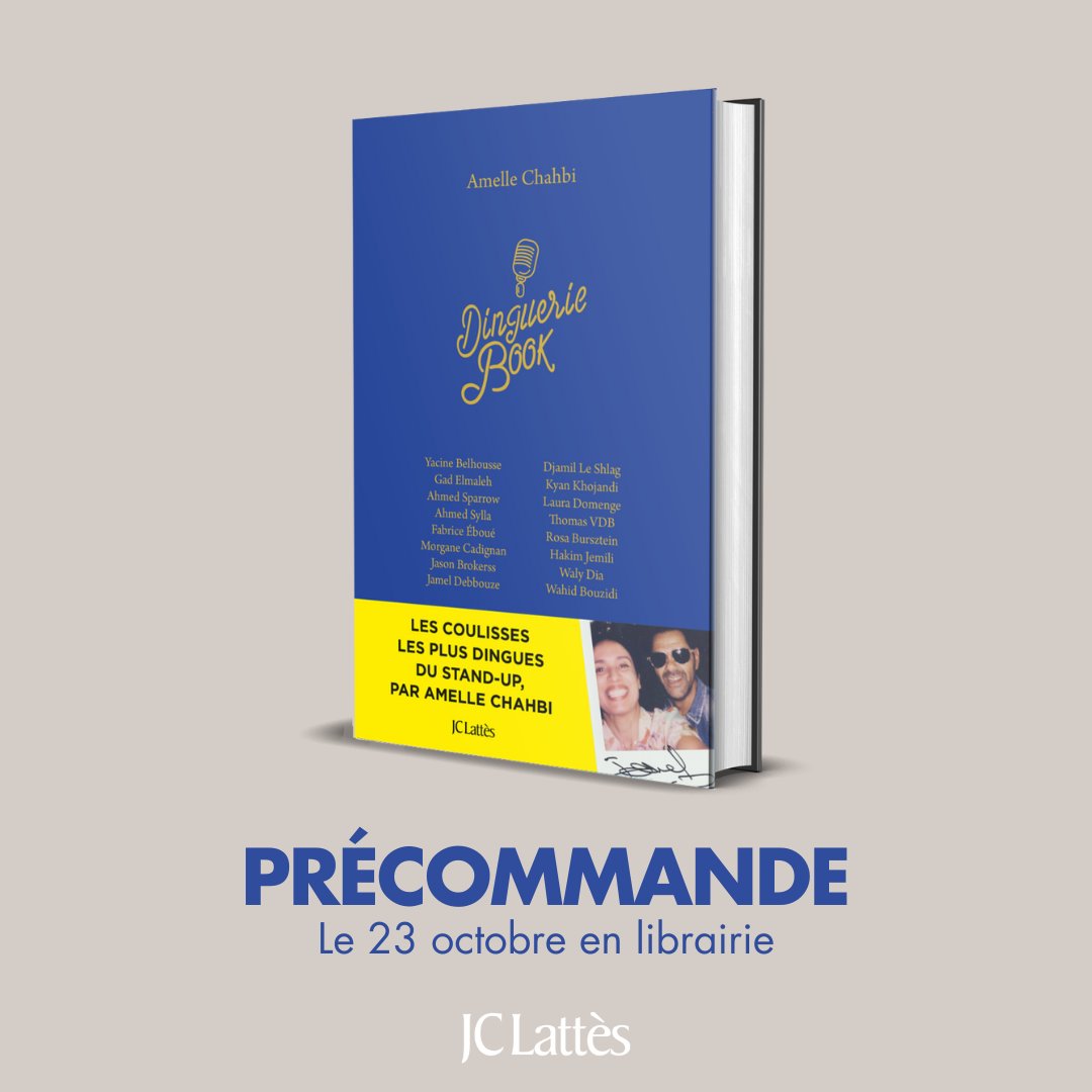 editionsLattes's tweet photo. 🎙 Pendant trois ans, Amelle Chahbi a échangé avec les standupeurs français les plus talentueux pour son podcast Dinguerie Room. De ces échanges à part est né un livre, 𝑫𝒊𝒏𝒈𝒖𝒆𝒓𝒊𝒆 𝑩𝒐𝒐𝒌.

📣 Le 23 octobre en libraire.
Précommande : https://t.co/Yp2v4n4sZ1 https://t.co/IVjkTHaUjp