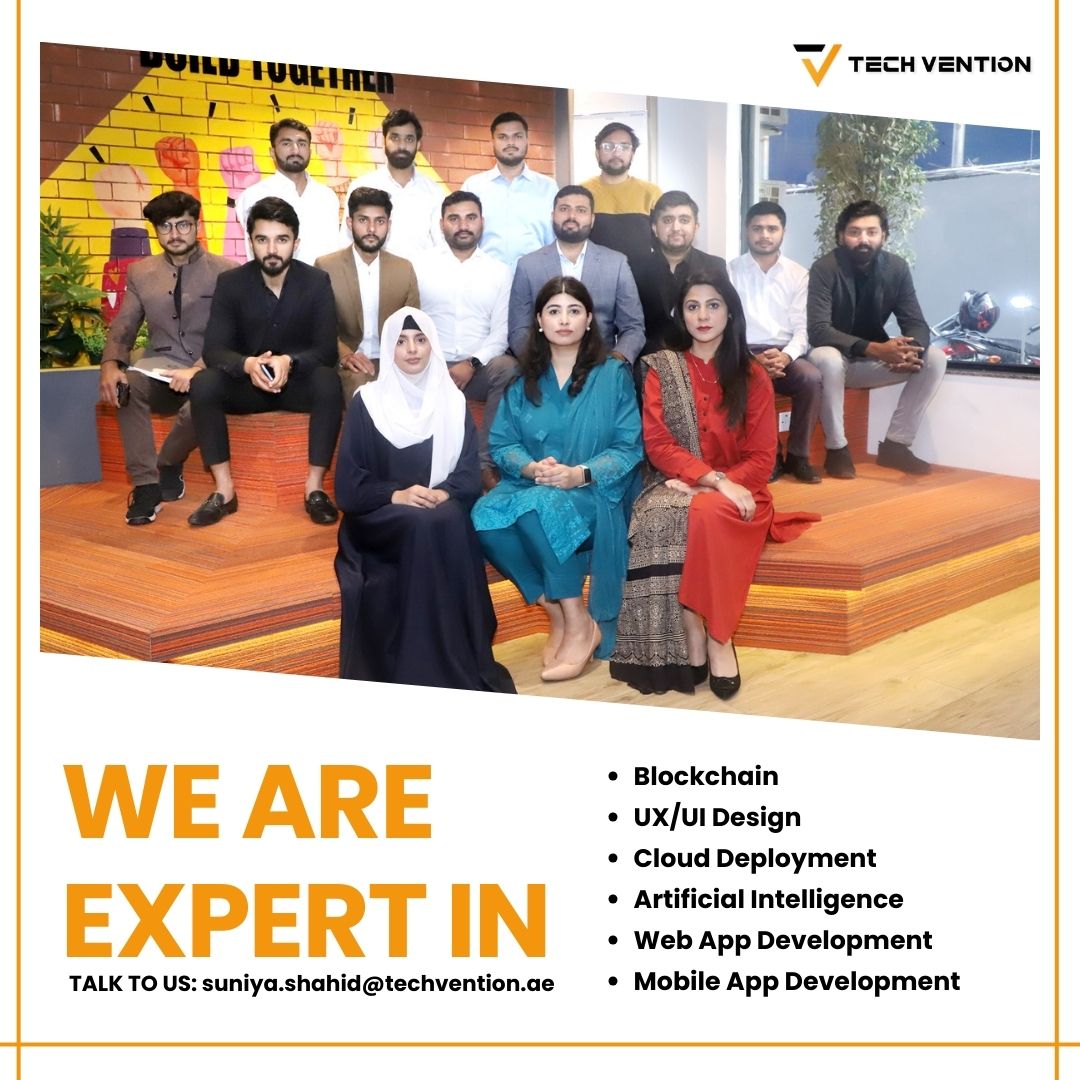 TechVention (@techvention_ae) on Twitter photo Redefining the future!
Blockchain, cloud deployment, AI, web app development, user interface/user experience design, and developing mobile apps are among our areas of expertise.
Talk to us.
Website: techvention.ae/?utm_source=tw…
Email: suniya.shahid@techvention.ae Redefining the future!
Blockchain, cloud deployment, AI, web app development, user interface/user experience design, and developing mobile apps are among our areas of expertise.
Talk to us.
Website: techvention.ae/?utm_source=tw…
Email: suniya.shahid@techvention.ae