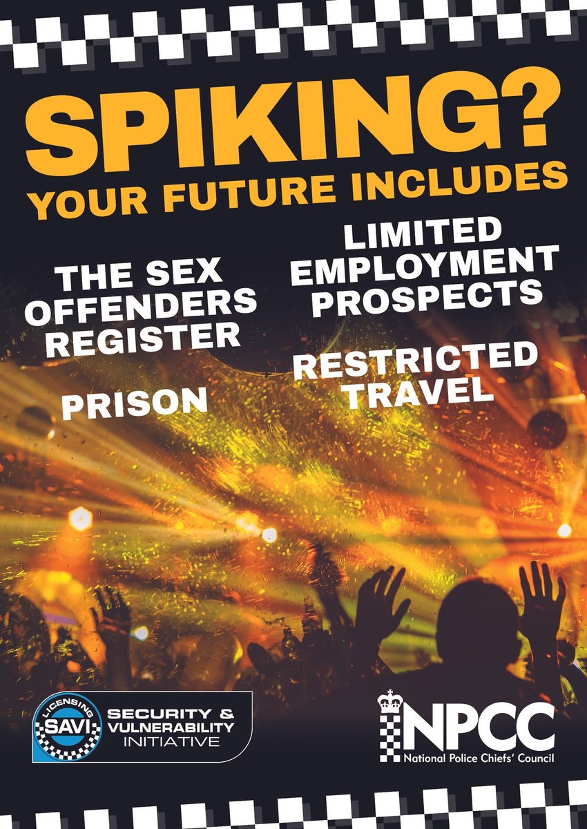 Going out tonight? 💃🕺 We’d like to remind you that we take a strong stance against drink spiking and the penalties for offenders are severe ❗ We know it can be scary to report being spiked but we are here to help. We will listen and take you seriously. 

#FreshersWeek