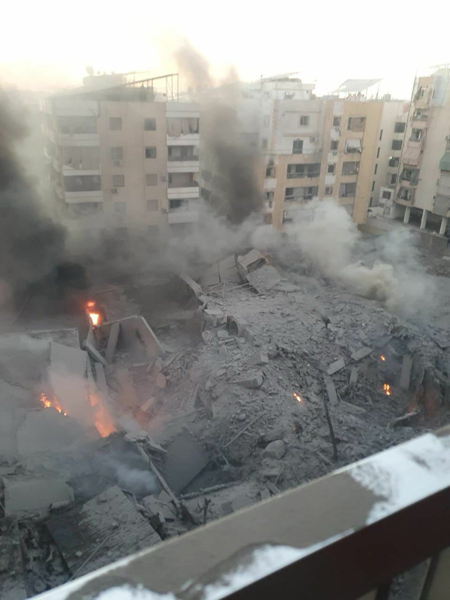 The scene in Beirut’s southern suburbs right now after Israel’s massive bombings.