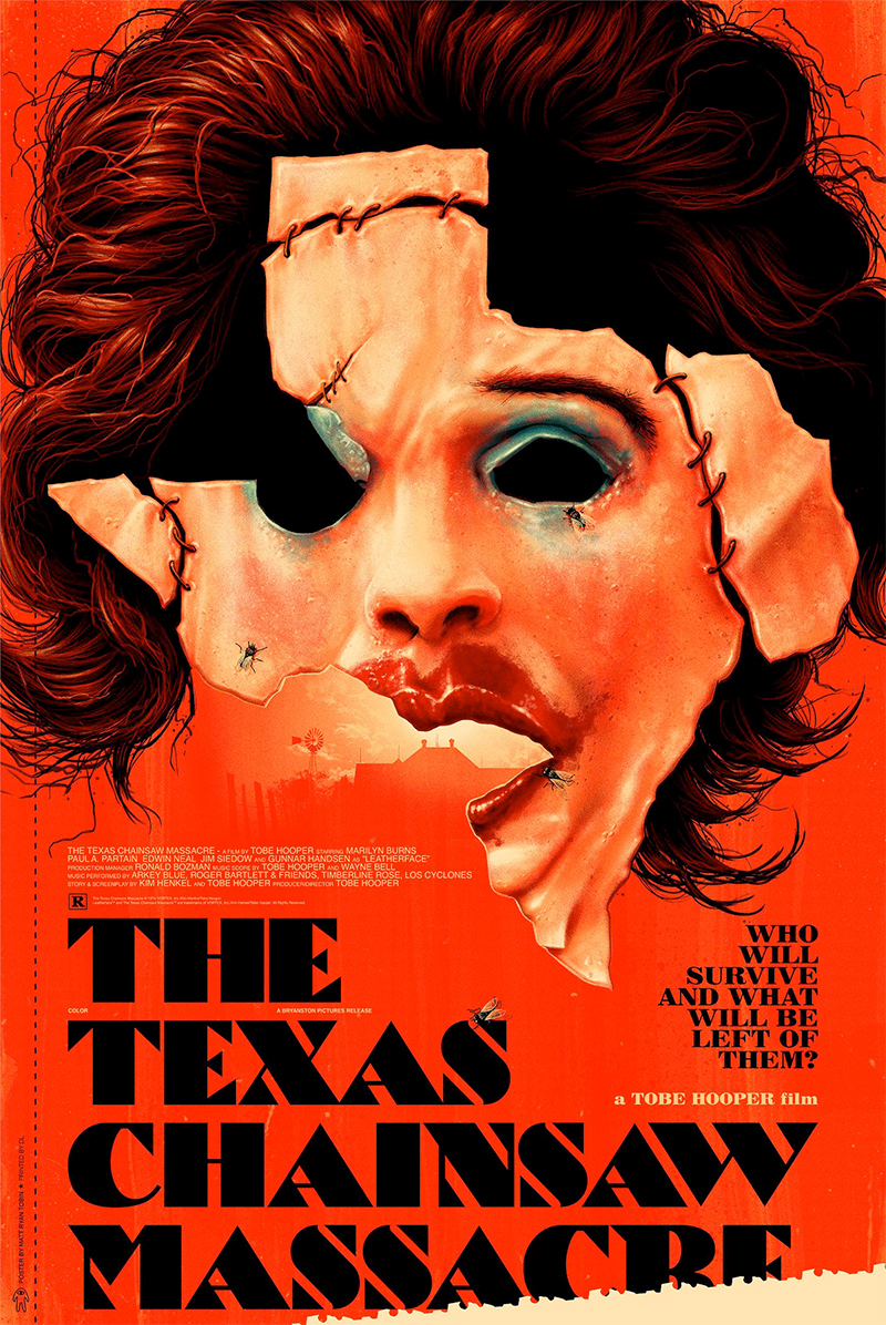 firstshowing's tweet photo. The Texas Chain Saw Massacre turns 50 this year!! Leatherface gettin' old. Here's four new artistic poster for the film designed for its 50th anniversary. https://t.co/Z3ee0KleKQ Playing soon at the Sitges Film Festival and in US theaters this fall. #TTCM #TexasChainsawMassacre https://t.co/NoLUCvm2fB