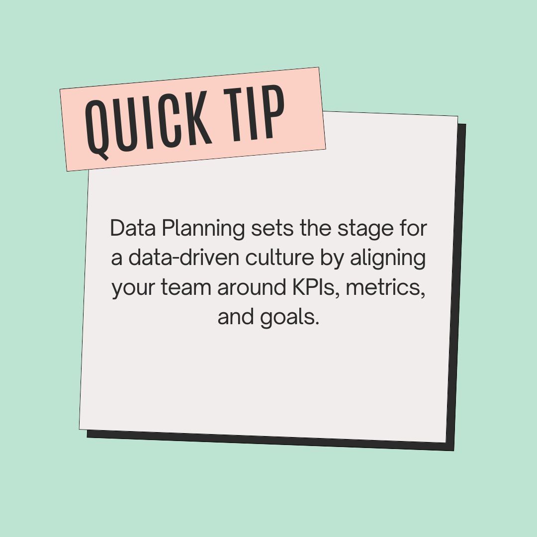 InsightXLabs's tweet image. Data Planning sets the stage for a data-driven culture by aligning your team around KPIs, metrics, and goals. This shared vision empowers everyone to make decisions based on data. 

#DataCulture #DataDriven #DataPlanning #marketing #analytics