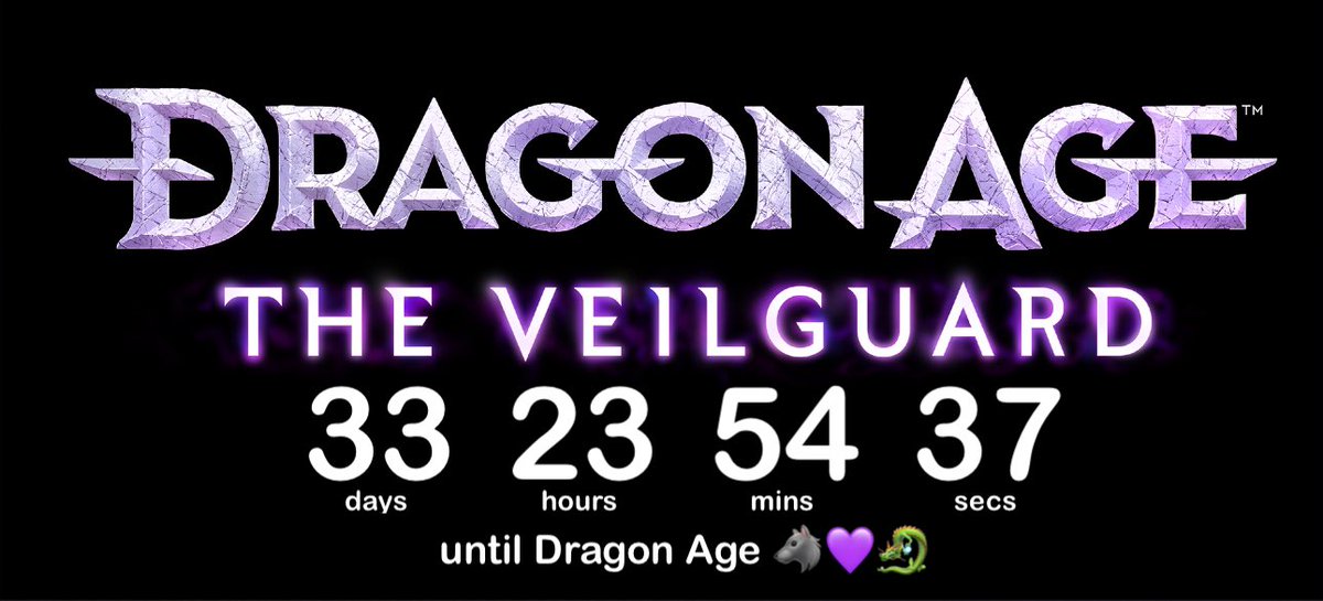 33 days until <a href="/dragonage/">Dragon Age</a> The Veilguard!!!

#DragonAgeTheVeilguard #DragonAgeVeilguard #DATV #DAV