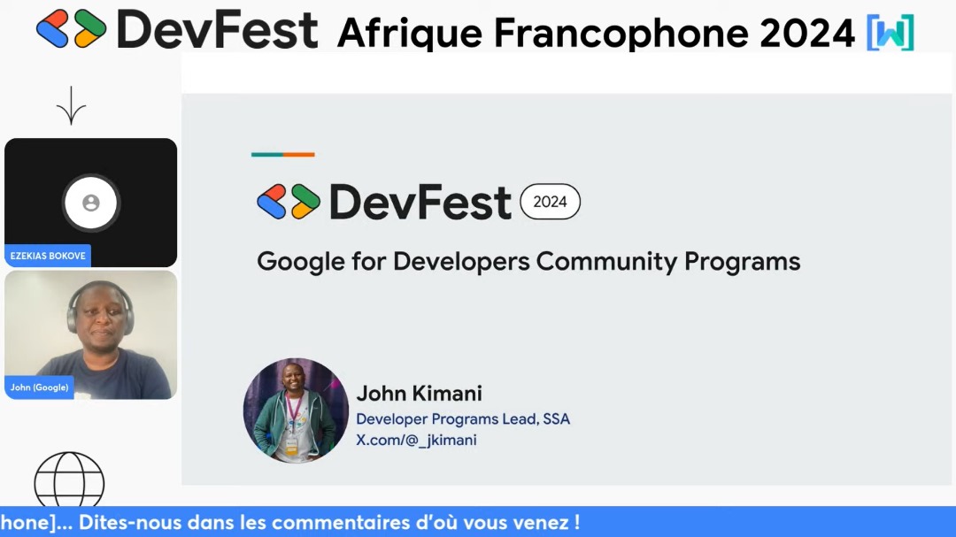 Nous sommes en ligne pour le Jour 1 du #DevFestAfriqueFrancophone : youtube.com/live/xzPwdn2kv…

#DevFest #DevFest2024